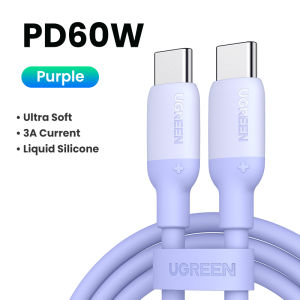 UGREEN PD 60W USB-C to USB-C Cable 3A Type C Silicone Charging Cord for iPhone 15 Pro Max iPhone 15 Plus ipad Pro 2022 iPad pro Apple MacBook Air MacBook Pro SAMSUNG S22 Ultra S23 S22 Huawei Matebook iPad Pro 2022 Chromebook Pixel