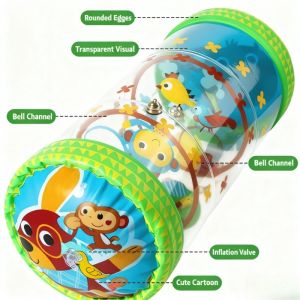 Baby Crawling Roller Bell Toy Inflatable Sensory Montessori Tummy Time