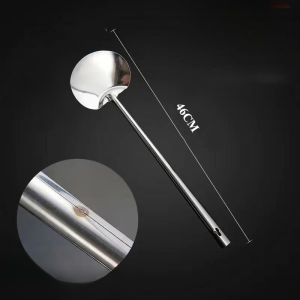 46cm Long Handle Chef Cooking Spoon Stainless Steel Work Spatula Food Grade Soup Spoons Household Kitchen Utensils