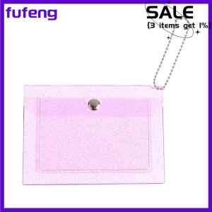 fufeng 1PC phụ nữ của chủ thẻ tín dụng ví trong suốt không thấm nước PVC ID Thẻ Ví