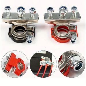 Bộ Đầu Nối Cực Âm 17mm/ Dương 18mm Ắc Quy Loại Kẹp Cáp 1 Đầu Kéo 3 Dùng Cho Ô Tô Xe Caravan Thuyền Xe Máy