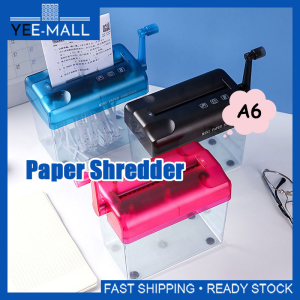 A6 Paper Cutter Manual Operator Hand Shredder Documents Lightweight Home Office Paper Shredder Heavy-Duty Paper Shredder High-Speed Cross Cut for Home & Office