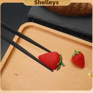 [Shelleys] 1 cặp hợp kim Trung Quốc đũa thực phẩm Nhật Bản Sushi Gậy tái sử dụng không trượt máy rửa chén an toàn tre hình dạng thực phẩm cấp đũa