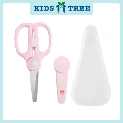Multipurpose Baby Food Scissors With Case & Cover Baby Safe Kitchen Scissors Stainless Steel Scissors Gunting Makanan Bayi