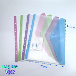 Long Loose Leaf Bag 11 Holes Transparent Bag Mixed Color File Bag 4/8/12/20 Pcs Binder Pounch Set