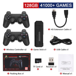 2023 New 4K HD Video Game Console GT65 GD10 X2PLUS Game Stick 128GB 2.4G Dual Wireless Controller S905X CPU for PSP/PS1/MAME/FC New Game