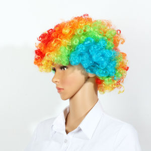 Kindergarten Activity Props Halloween Funny Color Fans Hair Clown Performance Wig Headgear Fluffy Exploding Head