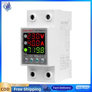 [Ueb Wholesale Center]220V 40/63A Adjustable Over Under Voltage Protective Device Din Rail Relay Protector Wattmeter KWh Power Consumption