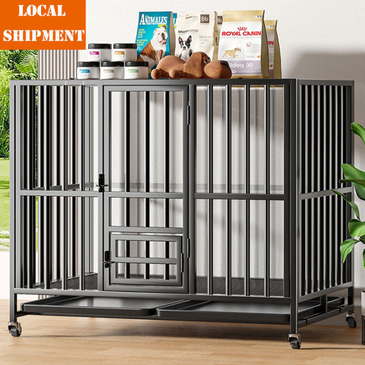 Dog Box Locks Heavy Duty Dog Cage Kennel Crate Thickened All Square Tube with Dog ...