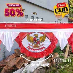 BENDERA BACKGROUND GARUDA SEMI 10 GLOMBANG 8 METER