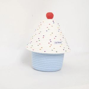 xpkQ Woven Christmas Tree Storage Basket Christmas Gift Ornament Desktop Home Toy Snacks Toiletries Storage Home Decoration M2Y9R