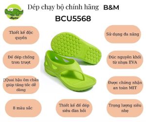 Dép chạy bộ Ysandal có quai hậu Chính hãng B&M Nhập khẩu Đài Loan Mã BCU5568 - Màu Cốm