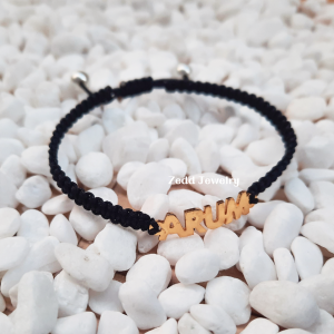 Gelang Tali Nama - Gelang Anyam Tali Giok - Gelang Anyam Serut - Request Nama Sesuai Nama Kamu - Bisa Bayar Ditempat - Desain 007