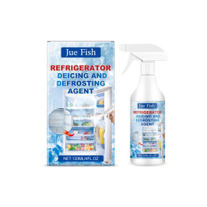 Jue Fish Refrigerator Deicing And Defrosting Agent 120ML —Home Freezer Thaw Spray Remove Ice Buildup Improve Cooling Efficiency Energy Saving Keep Food Fresh Easy To Use Cleaner