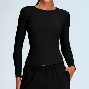 Threaded Long Sleeve Yoga Wear Women Tight Quick Dry High Sense Sports T-shirt Running Quick Dry Fitness Wear TM0212-A