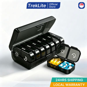 [SG] Portable Pill Box Weekly 7 Day AM PM Medicine Organizer 14 Compartments Travel Vitamin Tablet Holder
