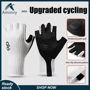 Aminiry[Love sports] Summer Breathable Half Finger Cycling Gloves Ultralight Road Bike Gloves Anti-Slip Silicone Pad Cooling Gear