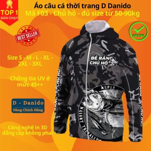 Áo câu cá thời trang chống nắng F03 chủ hồ đủ size từ 50-90kg chất liệu chống tia UV cao cấp D Danido
