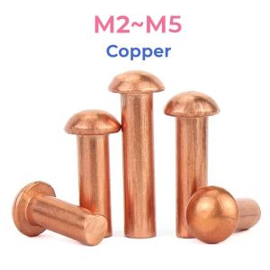 Copper Solid Half Round Head Cap Rivets M2 M2.5 M3 M4 M5 Hand Knock Rivet Button Head Cap Rivets