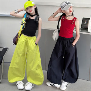 Children‘s Clothes From 5 To 14 Years Teenage Clothing Sets Vest Top and Sweatpants 2Pcs Girls Fashion Streetwear Korean Outfits h260702