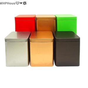 WP💓💛💖 1pcs Tea Cans Square Metal Packaging Storage Box Case Small Tin Jars