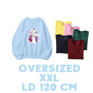 Joy Sana Sweater Oversize Wanita Jumbo Ukuran XXL Bahan Fleece Motif Women Abstrak