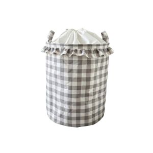 SIMPL Large Capacity Ruffled Edge Laundry Basket Dust-proof Folding Dirty Clothes Storage Basket Multi-functional with Handle Clothes Storage Organizer for Living Room