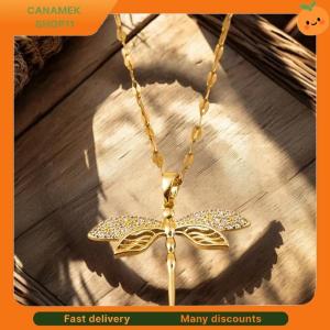 ❣️❣️❣️ Personality Dragonfly Pendant Necklace For Women Fashion Girls Clavicle Stainless Steel Neck Chain Party Jewelry Gifts