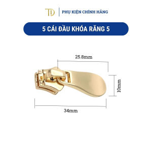Set 5 đầu khóa kéo răng 5 đầu khóa kéo kim loại không gỉ đầu khóa kéo cho quần áo balo túi xách