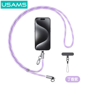 USAMS 2 in 1 Adjustable Lanyard Neck Straps Charging Data Cable 120cm Phone Lanyard USB Type C to Type C / Type C to Lightning Charging Cable Multifunctional Universal Lanyard
