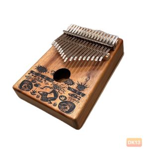DK13 - Đàn Kalimba 17 Phím chất liệu gỗ nguyên khối âm thanh trầm vang rất hay Tặng kèm phụ kiện búa và giấy dán