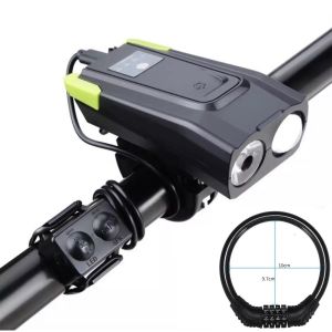 Đèn pha xe đạp có còi T6 tặng khóa xe đạp 4 số