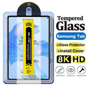 Auto Install Kit Tempered Glass For Samsung Galaxy Tab S11 S10 Lite FE+ S9 FE S8 S7 A9 Plus Screen Protector for S10Lite S9FE S10FE A9+ A11+ S7+ S8+ S9+ S10+ S10FE+ S9FE+ Tablet Glass Film