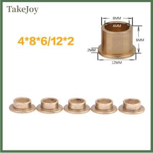 TakeJoy 5Pcs Flanging Self-Lubricating Bearing Powder Metallurgy Oil Copper Bushing Guide Sleeve With Stepped Flange Hardware