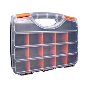 Hộp công cụ tổ chức lồng vào nhau các bộ phận nhỏ màu đen tổ chức cho các bộ phận ốc vít và hàng thủ công với đồ giữ bút có thể tháo rời