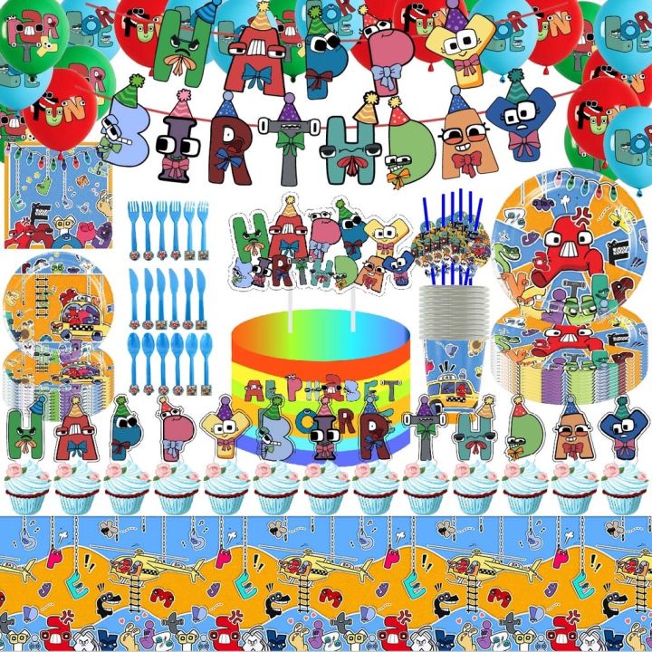 Alphabet lore birthday party decoration Banner cake topper balloon ...