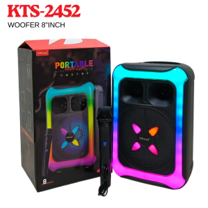 New RGB portabe speaker with wireless microphone  8 inches speaker KTS-2452