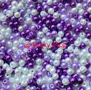 Mutiara sintetis berat manik mote kombinasi gradasi warna ukuran 6 mm/20 gram kurleb 70 butir