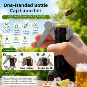 SJJL MALL 3D Printing Bottle Opener Ergonomic Labor-Saving Beer Cap Launcher for Home Bar Kitchen Camping Party