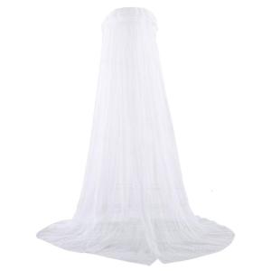 Infants Jacquard Mosquito Net with Lace Trim Decors Baby Bed Crib Canopy Tulle Curtain for Bedroom Play House