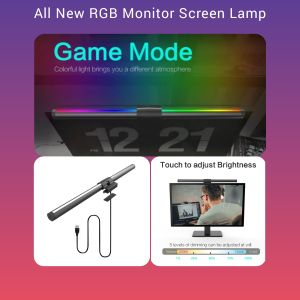 <Promotion> MD365 Monitor Screen Light RGB Gaming Light 5 Color Temperature with RGB Mood Light Adjustable Brightness with USB Cable / Laptop Monitor Light / LED Task Light / Reading Light / Gaming