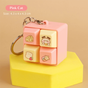 WLVYH Cartoon Fidget Keychain Keys Button DIY Keyboard Finger Keyboard Caps  Keycap Clicker Toy