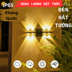 Đèn năng lượng mặt trời hắt tường 2 6 8 tia trang trí gắn treo tường chống nước lắp ghép ip 65 Manco