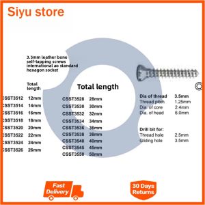 3.5mm cortical bone self-tapping screws large dogs animals pets orthopedic instruments surgical imported stainless steel AO