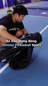 Xe Đẩy Đựng Bóng Tennis/ Pickleball SPIROX Chính Hãng - Sức Chứa Siêu Lớn - Bền Bỉ - Tiện Lợi Tháo Lấp Gấp Gọn