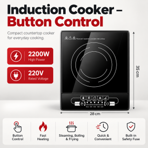 GoldStar Electric Stove 2200W/3500W Portable Single Burner Induction Cooker & Infrared Cooktop Touch/Button Control Fast Heating 220V