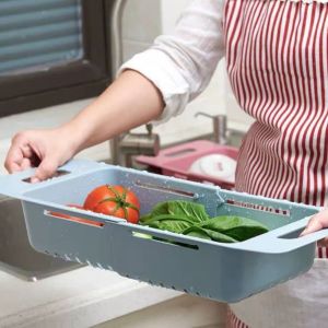 ตะกร้าล้างผัก ตะกร้ายืดหดได้ ตะกร้าอเนกประสงค์ ตะกร้าล้างผลไม้ ตะกร้าล้างผักและผลไม้ สีสันสดใส ขนาดที่ยืดได้ 25-35ซม มีรูระบายน้ํา