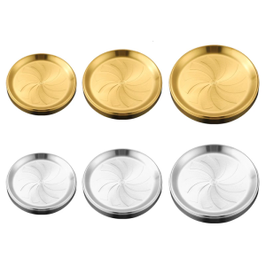 Corrosions Resistant 304 Stainless Steel Buffets Plate Elegant Dinnerware Double Layer Stackable Storage Platter