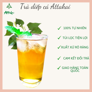 Trà diếp cá Attakai hộp lớn 60 gói thanh nhiệt giải độc hỗ trợ người thể nhiệt nóng trong sẽ bị nhiệt miệng nổi mụn sinh táo bón và bị trĩ giảm các biểu hiện và mang lại tinh thần sảng khoái thư giãn khi thưởng thức