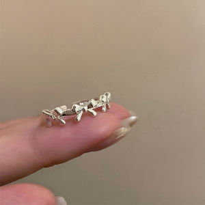 MillionGrid 2pcs thời trang Bow Ribbon nhẫn cho phụ nữ cô gái ngọt ngào dễ thương hình học Bow mở có thể điều chỉnh Nhẫn Wedding party trang sức quà tặng